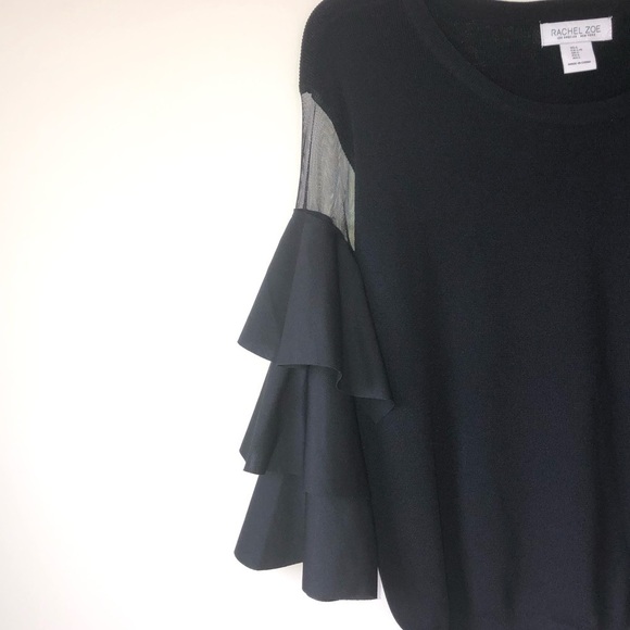 Rachel Zoe Tiered Ruffle Sleeve Sweater Size Large NWT - Picture 5 of 11
